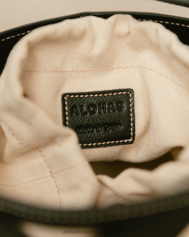 the u venti waffle - črna usnjena torbica ženske Alohas 0D4R81155