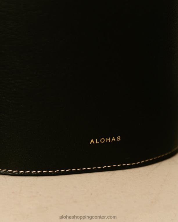 the u venti waffle - črna usnjena torbica ženske Alohas 0D4R81155