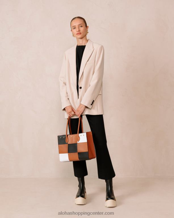 the w scacchi - rjava večbarvna usnjena torbica ženske Alohas 0D4R81049