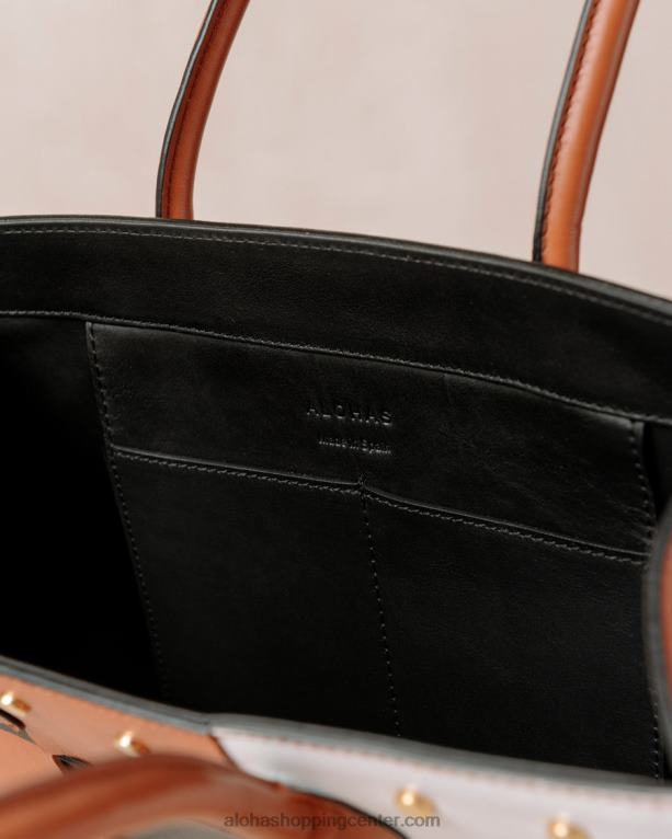 the w scacchi - rjava večbarvna usnjena torbica ženske Alohas 0D4R81049