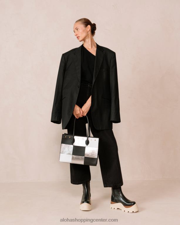 the w scacchi - črna večbarvna usnjena torba ženske Alohas 0D4R81050