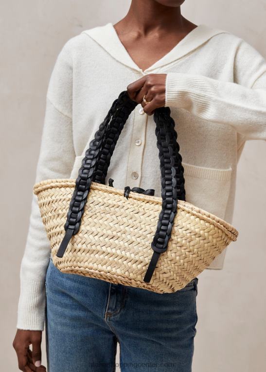 tkana - črna usnjena torbica ženske Alohas 0D4R81173