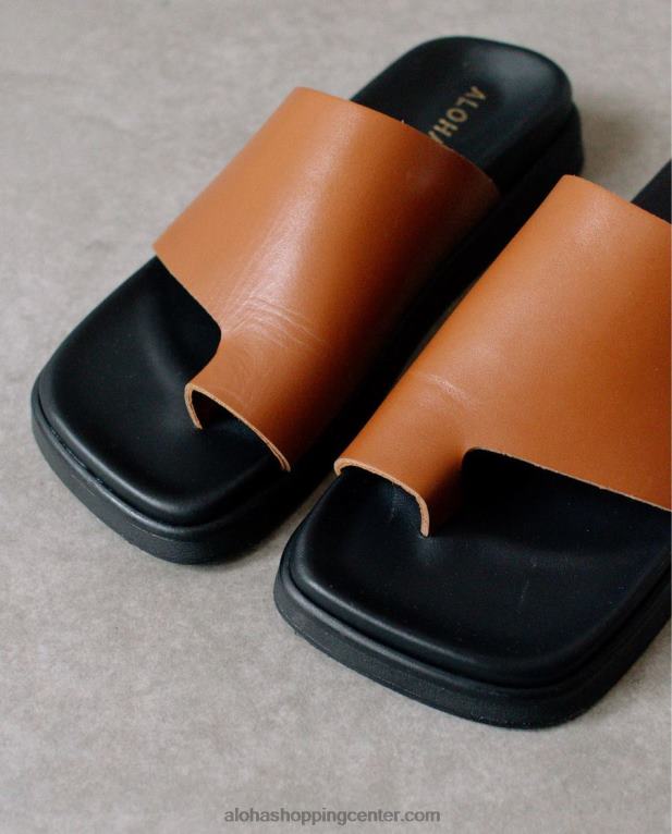 toe ring flop - rjavi usnjeni sandali ženske Alohas 0D4R8219