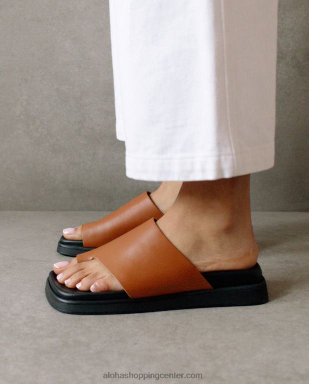 toe ring flop - rjavi usnjeni sandali ženske Alohas 0D4R8219