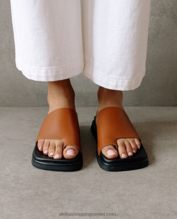 toe ring flop - rjavi usnjeni sandali ženske Alohas 0D4R8219