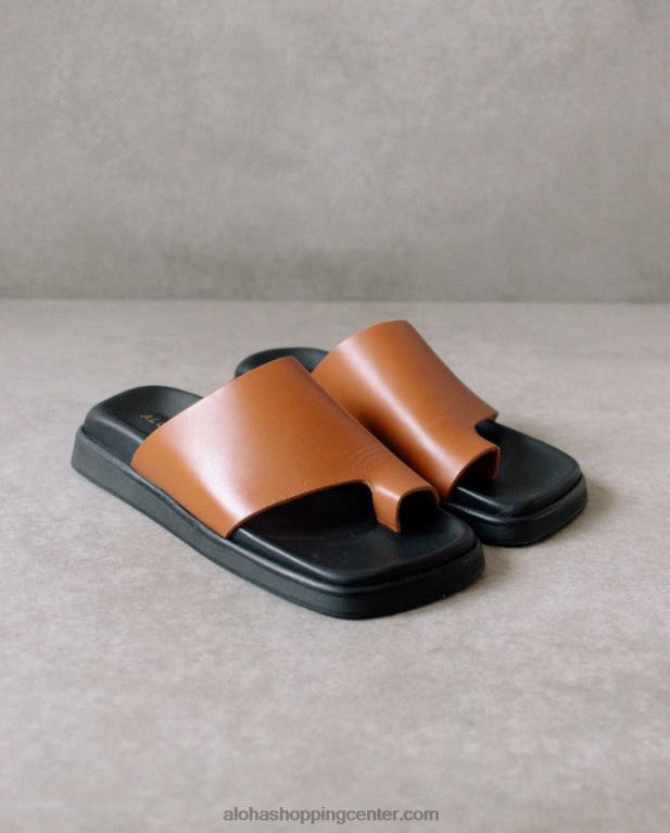 toe ring flop - rjavi usnjeni sandali ženske Alohas 0D4R8219