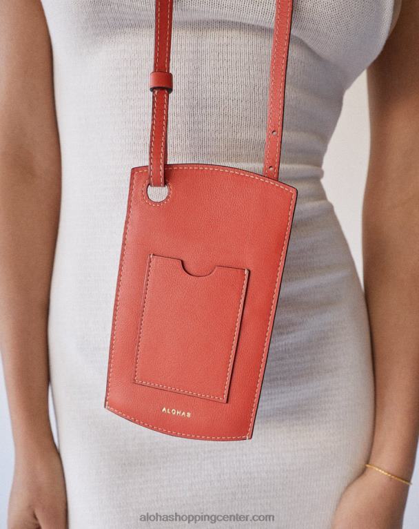 torbica za telefon - oranžna usnjena torbica ženske Alohas 0D4R81129