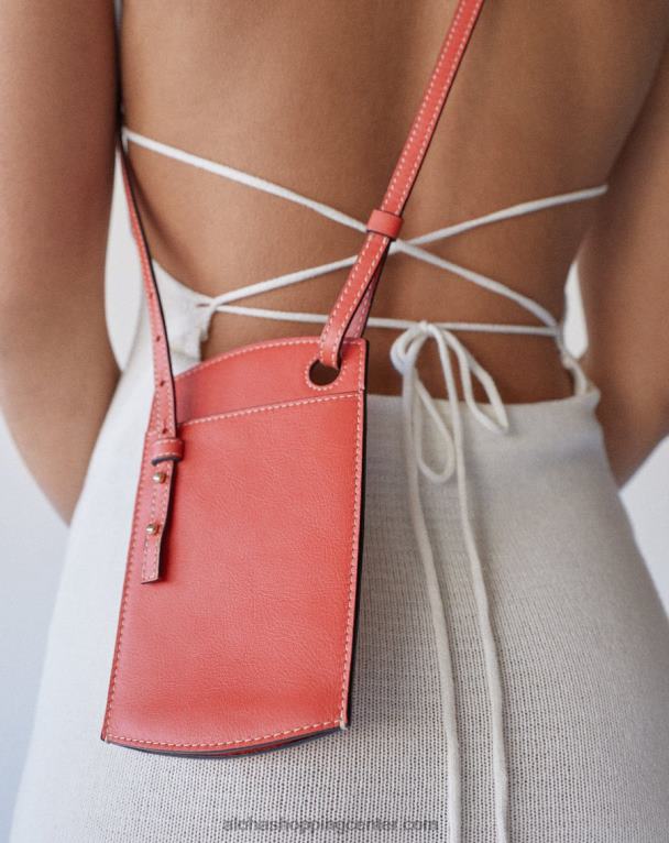 torbica za telefon - oranžna usnjena torbica ženske Alohas 0D4R81129