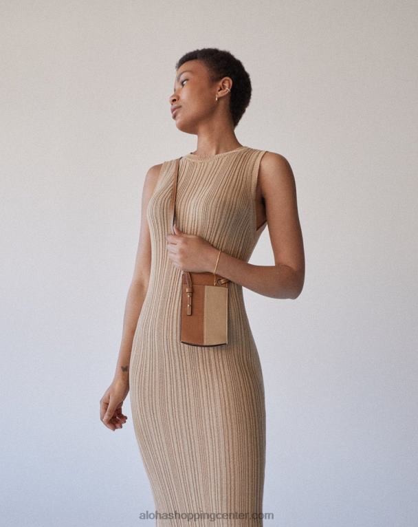 torbica za telefon - rjava in bež usnjena torbica ženske Alohas 0D4R81128