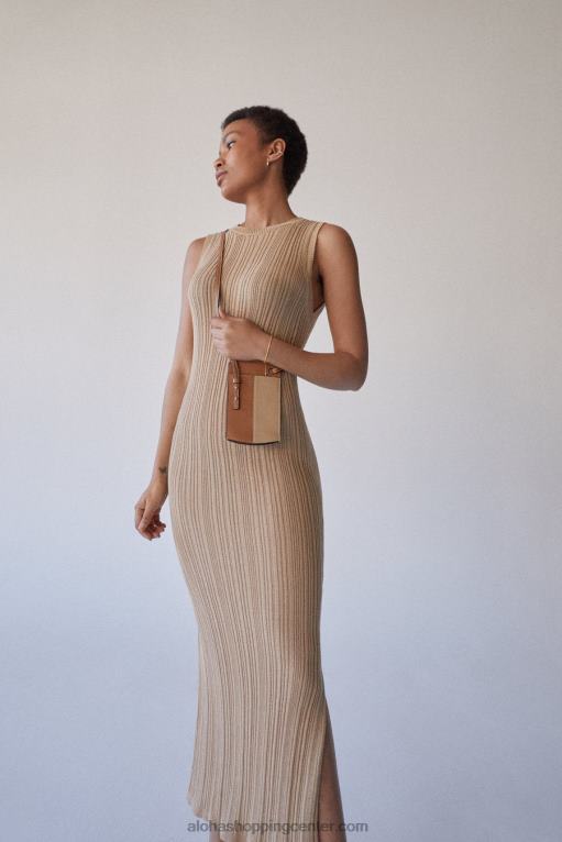 torbica za telefon - rjava in bež usnjena torbica ženske Alohas 0D4R81128