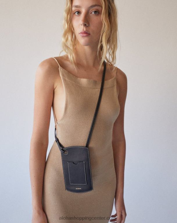 torbica za telefon - črna usnjena torbica ženske Alohas 0D4R81127