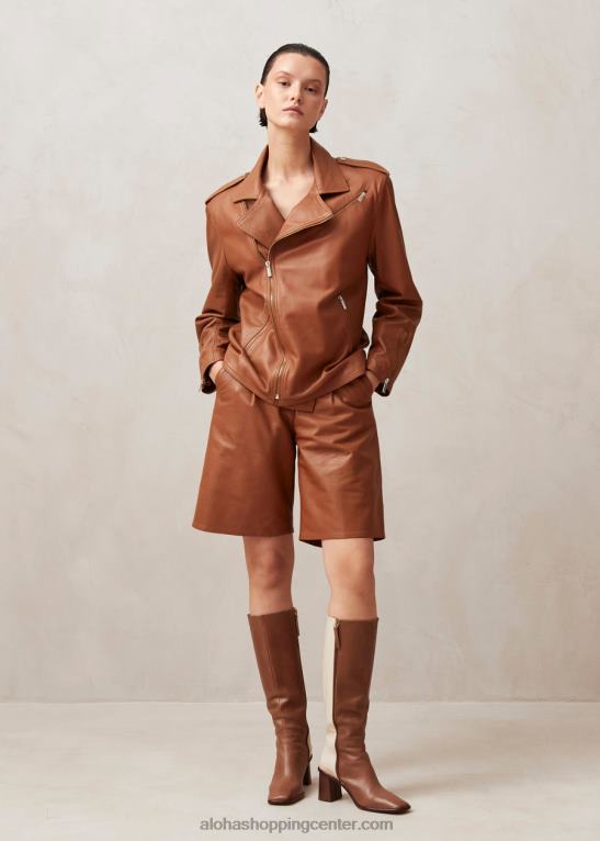 toulouse - rjave usnjene kratke hlače ženske Alohas 0D4R81021