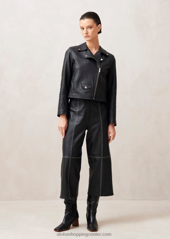 tours - črna usnjena jakna ženske Alohas 0D4R81023