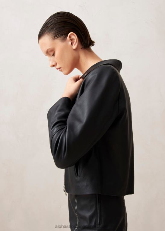 tours - črna usnjena jakna ženske Alohas 0D4R81023