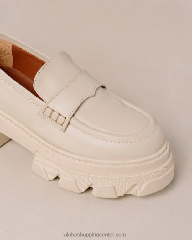 trailblazer - krem ​​usnjeni loaferji ženske Alohas 0D4R825