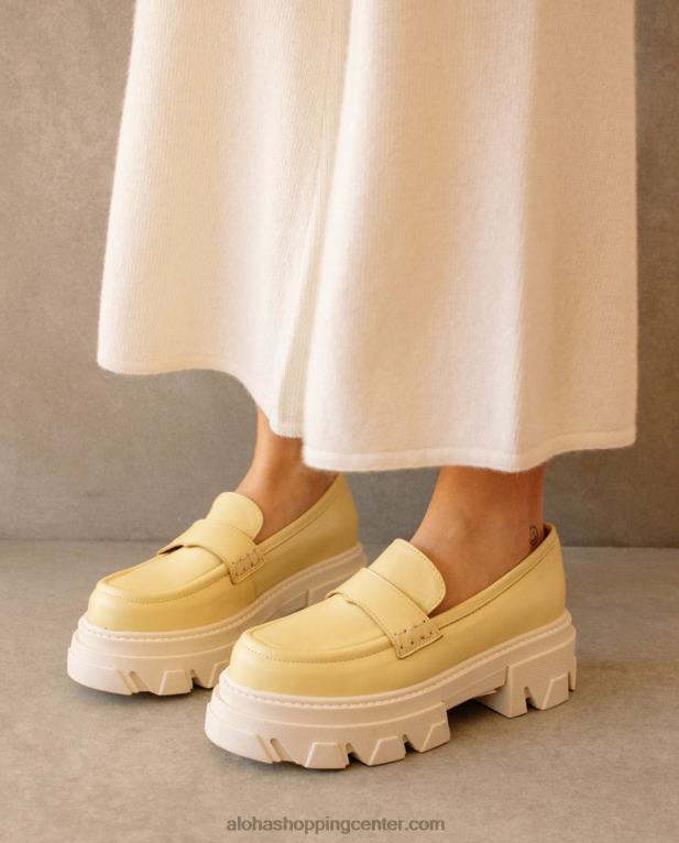 trailblazer - rumeni usnjeni loaferji ženske Alohas 0D4R833