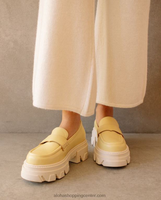 trailblazer - rumeni usnjeni loaferji ženske Alohas 0D4R833