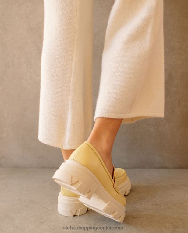 trailblazer - rumeni usnjeni loaferji ženske Alohas 0D4R833