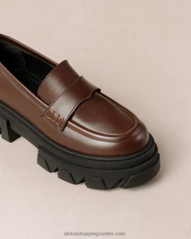 trailblazer - temno rjavi usnjeni loaferji ženske Alohas 0D4R827