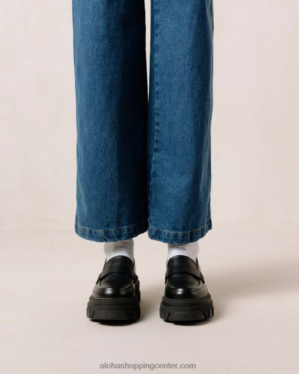 trailblazer - črni usnjeni loaferji ženske Alohas 0D4R828