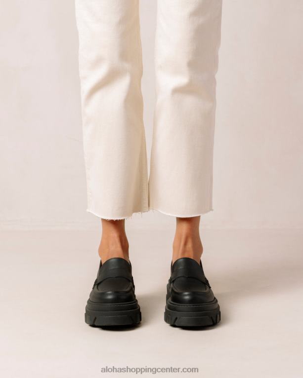 trailblazer corn - črni veganski usnjeni loaferji ženske Alohas 0D4R824