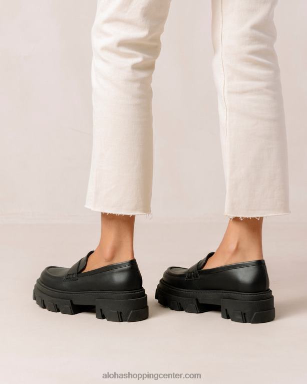 trailblazer corn - črni veganski usnjeni loaferji ženske Alohas 0D4R824