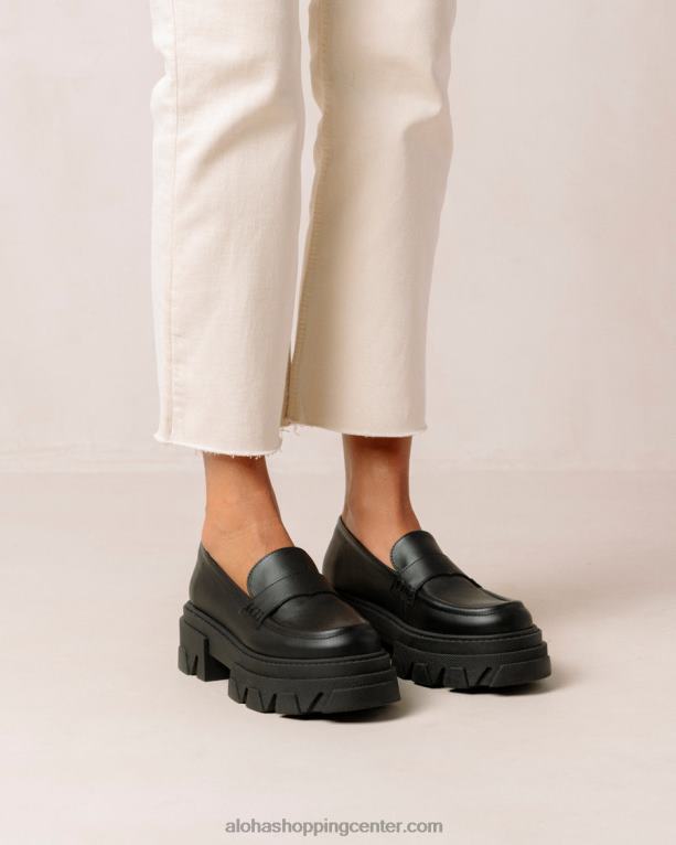 trailblazer corn - črni veganski usnjeni loaferji ženske Alohas 0D4R824