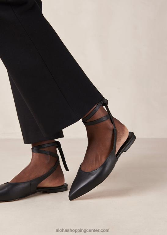 trak - črne usnjene balerinke ženske Alohas 0D4R8309