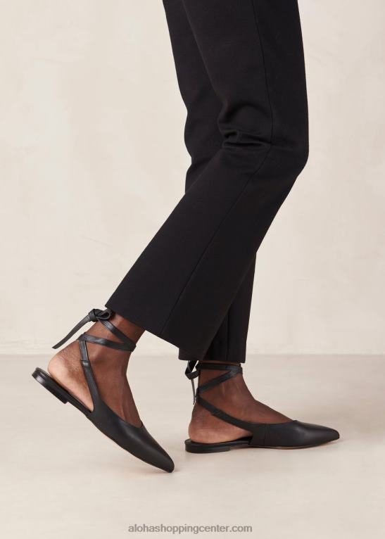 trak - črne usnjene balerinke ženske Alohas 0D4R8309