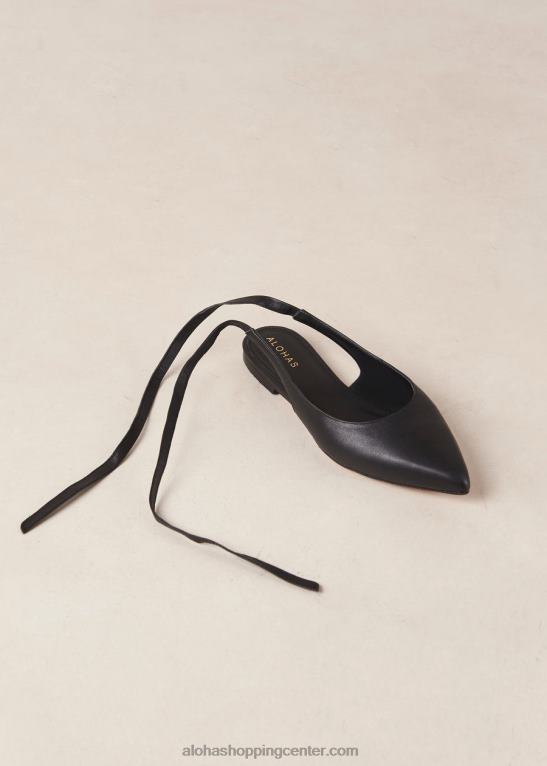 trak - črne usnjene balerinke ženske Alohas 0D4R8309