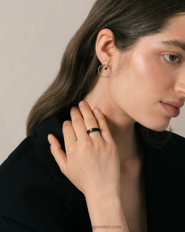 tramen - črno-zlat prstan ženske Alohas 0D4R81106