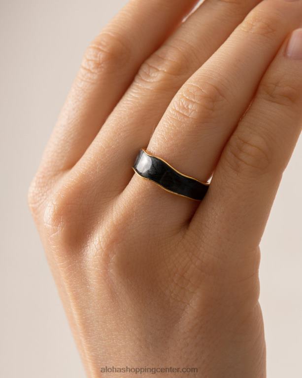 tramen - črno-zlat prstan ženske Alohas 0D4R81106