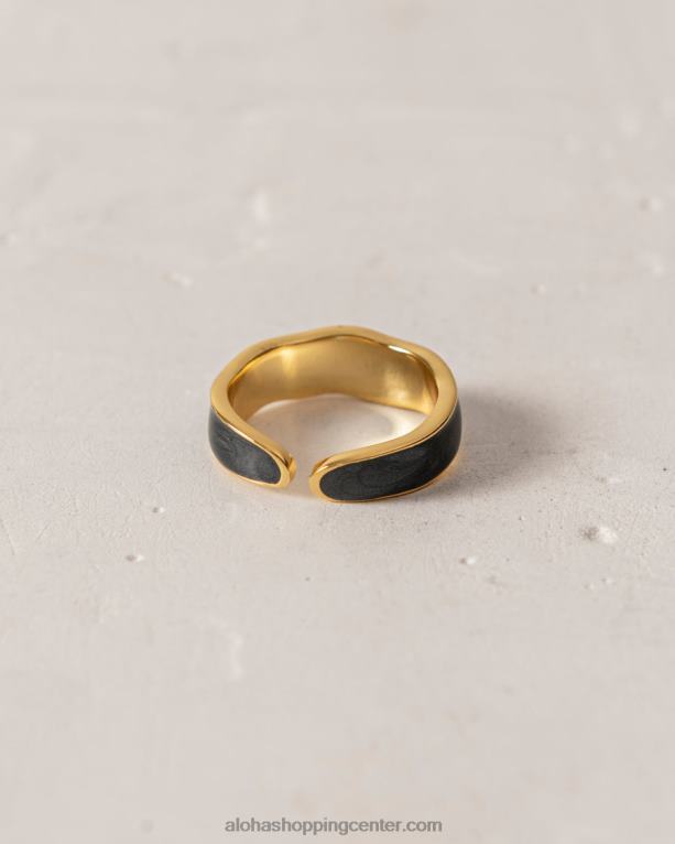 tramen - črno-zlat prstan ženske Alohas 0D4R81106