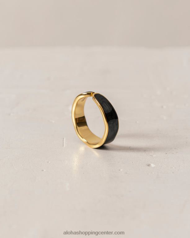 tramen - črno-zlat prstan ženske Alohas 0D4R81106