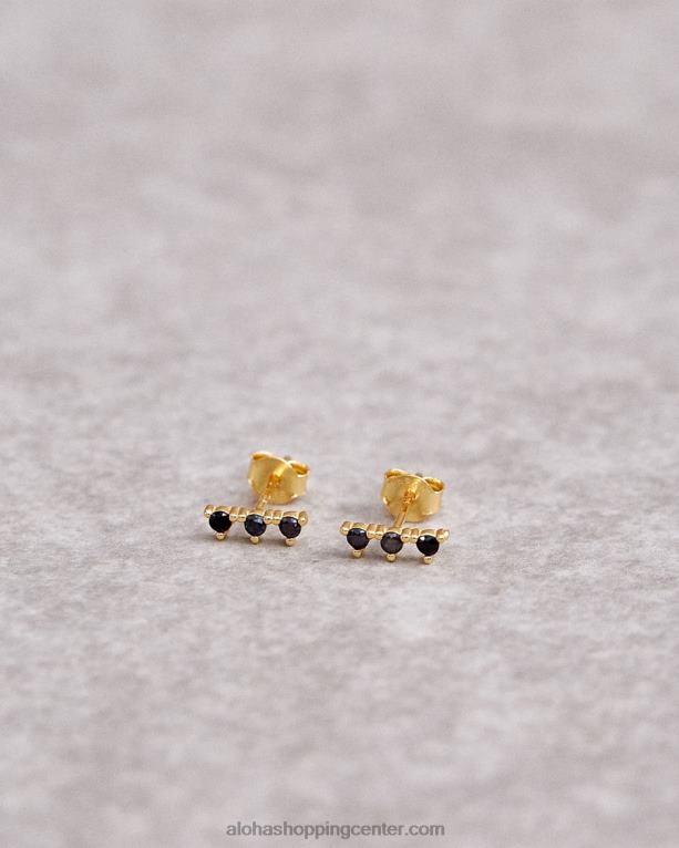 trojček - črni uhani ženske Alohas 0D4R81181