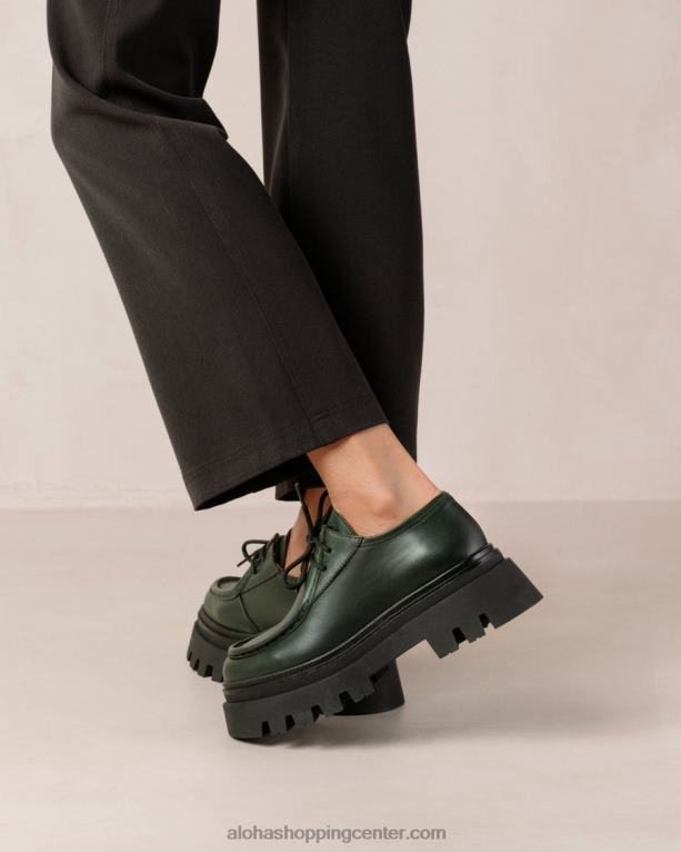 tycoon - temno zeleni usnjeni loaferji ženske Alohas 0D4R8156