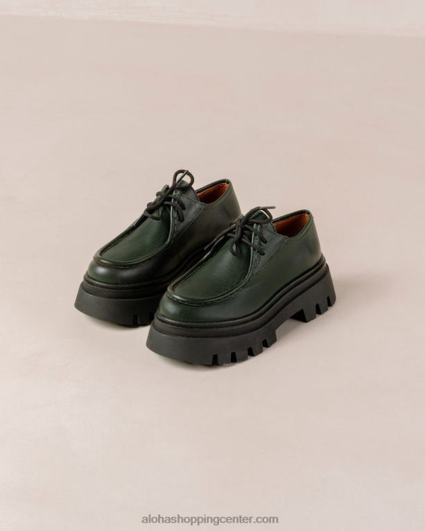 tycoon - temno zeleni usnjeni loaferji ženske Alohas 0D4R8156