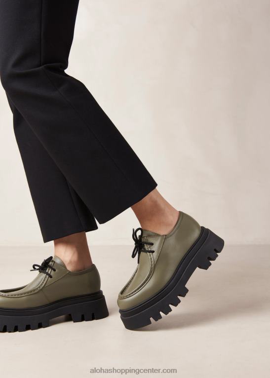 tycoon - zeleni usnjeni loaferji ženske Alohas 0D4R8155