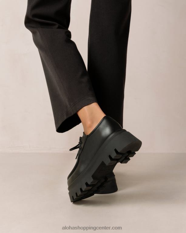 tycoon - črni usnjeni loaferji ženske Alohas 0D4R8154