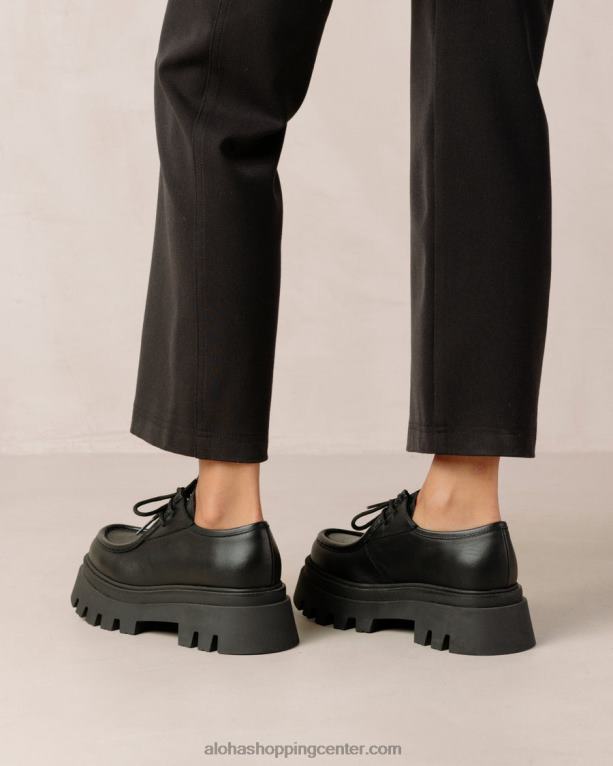 tycoon - črni usnjeni loaferji ženske Alohas 0D4R8154