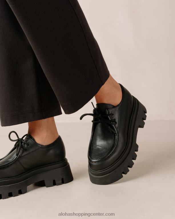 tycoon - črni usnjeni loaferji ženske Alohas 0D4R8154