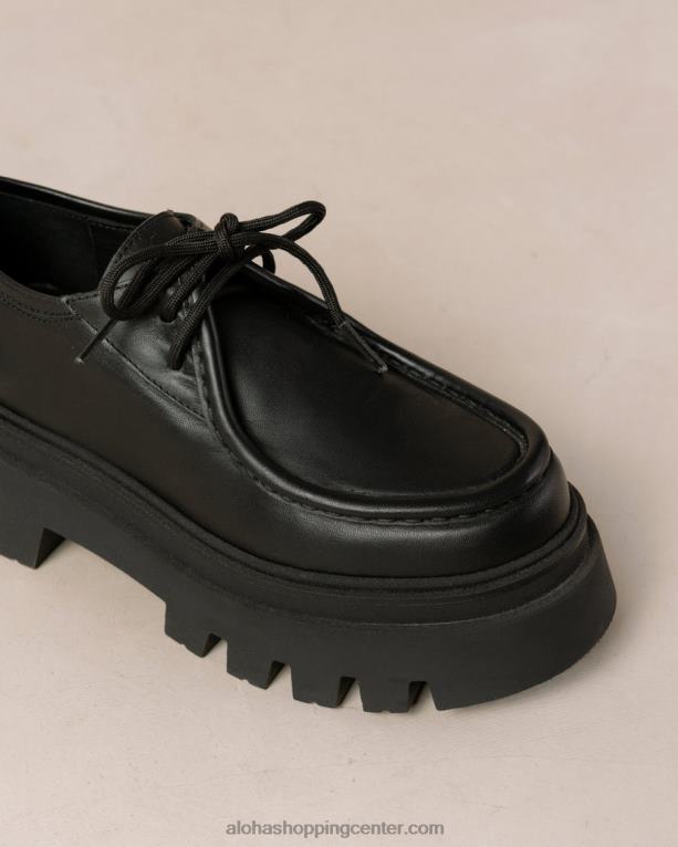 tycoon - črni usnjeni loaferji ženske Alohas 0D4R8154