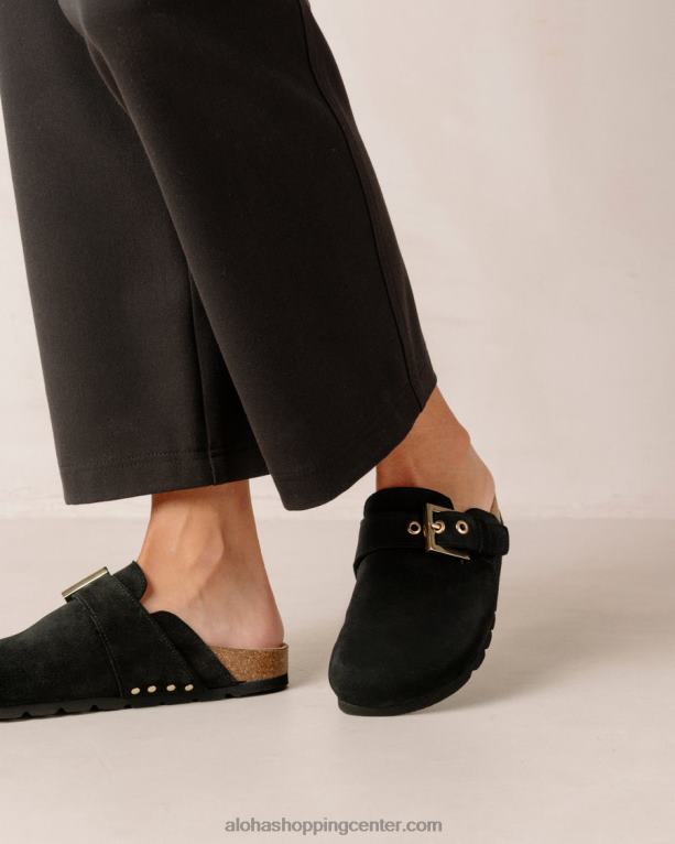 udobne - črne semiš cokle ženske Alohas 0D4R8467