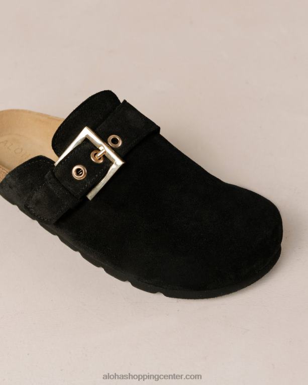 udobne - črne semiš cokle ženske Alohas 0D4R8467