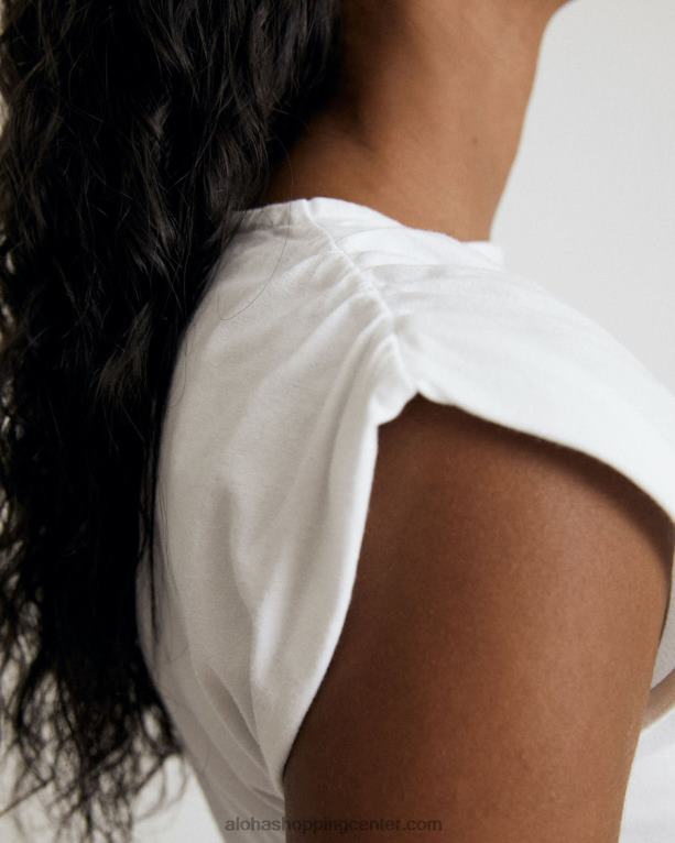 umirjen - bel bombažni top ženske Alohas 0D4R8786