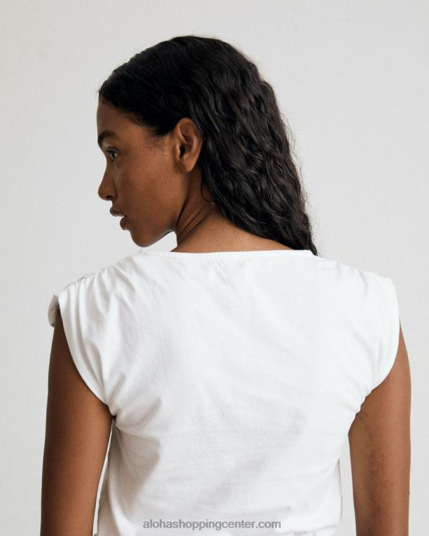 umirjen - bel bombažni top ženske Alohas 0D4R8786