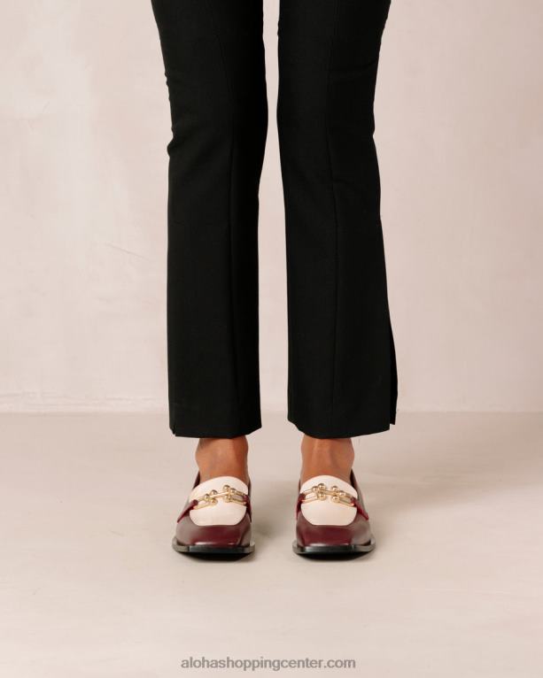 v središču pozornosti - beli in rdeči usnjeni loaferji ženske Alohas 0D4R8418