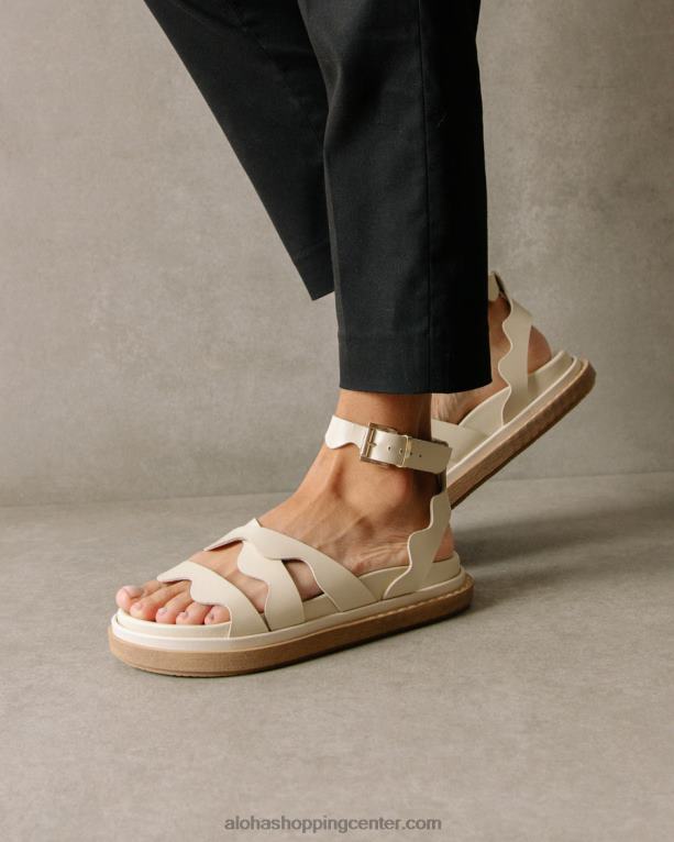 valovite - bele usnjene sandale ženske Alohas 0D4R8279