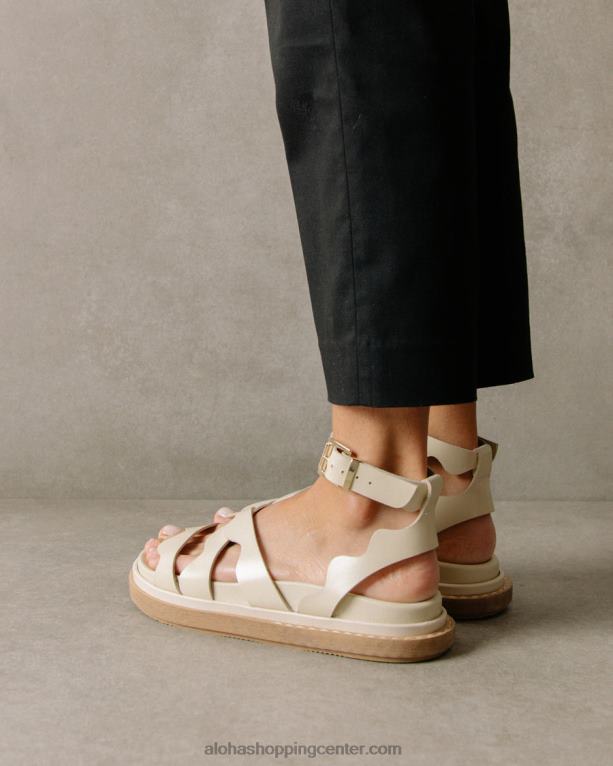 valovite - bele usnjene sandale ženske Alohas 0D4R8279