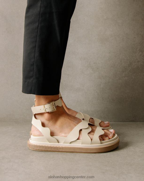 valovite - bele usnjene sandale ženske Alohas 0D4R8279